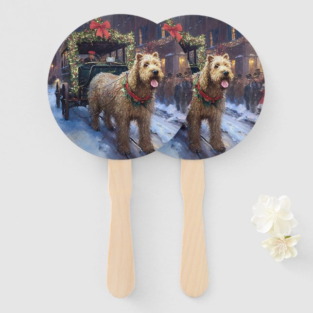 Leque Wheaten Terrier Christmas Fesason (Frente e Verso)