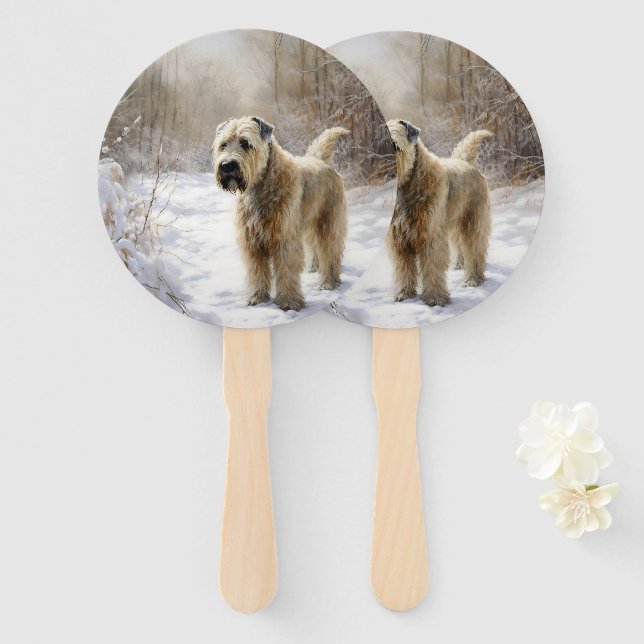 Leque Wheaten Terrier Deixe Nevar Natal (Frente e Verso)
