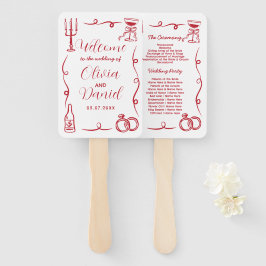 Leque Whimsical do Programa de Menu Casamento