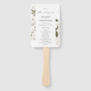 Leque White Boho Floral Ceremony Program