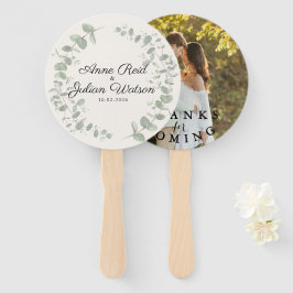 Leque White Modern Wedding with Eucalyptus leaves 