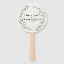 Leque White Modern Wedding with Eucalyptus leaves