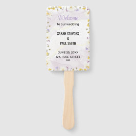 Leque Wildflower Lavender and Yellow Wedding program