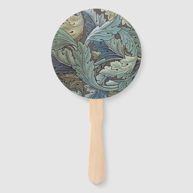 Leque William Morris Acanthus Sage Flower Floral Botânic (Frente)