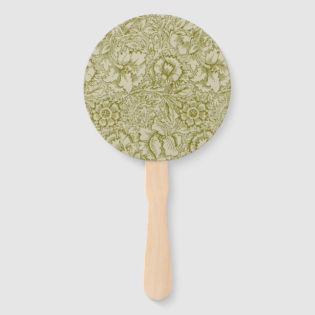 Leque William Morris Poppy Classic Floral Green (Frente)