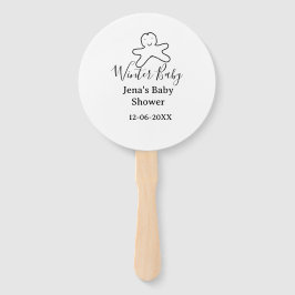 Leque Winter baby shower cookie black scribble hand-draw