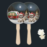 Leque Winter Havanese Caravan Christmas Adventure<br><div class="desc">Adotar a magia de uma noite de inverno nevada enquanto uma caravana desliza graciosamente através da paisagem iluminada pela lua. A beleza serena da neve escutadora e o brilho encantador da lua criam uma cena cativante,  prometendo uma aventura inesquecível de Natal cheia de calor,  alegria e memórias queridas.</div>
