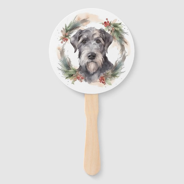 Leque Wolfhound Christmas Wreath Festivo Pup (Frente)