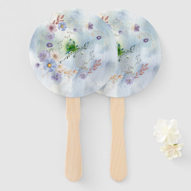 Leque Wreath Floral e sorvente conjunto de ventiladores (Frente e Verso)