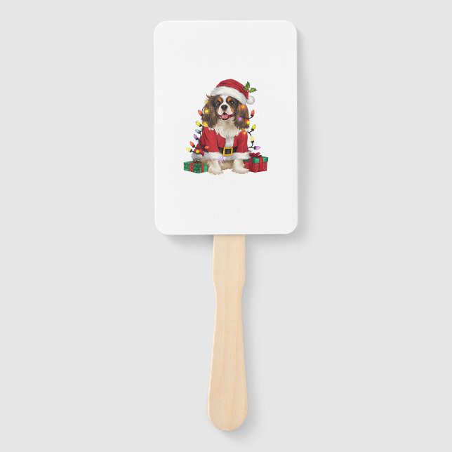 Leque Xmas Lighting Cavalier King Charles Spaniel Dog Ch (Frente)