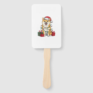 Leque Xmas Lighting Santa Hat Shiba Inu Dog Natal _1