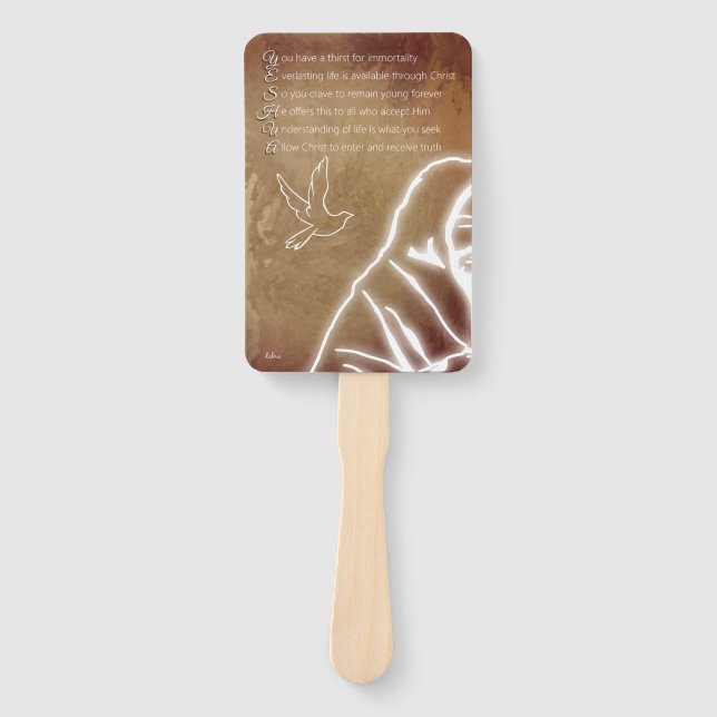 Leque YESHUA Messiah Jesus Cristo Poema Cristão (Frente)