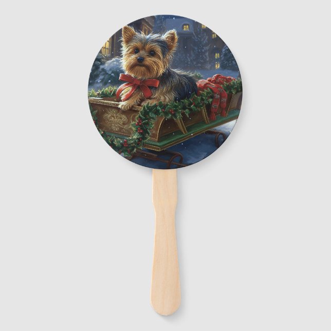 Leque Yorkshire Terrier Christmas Fesason (Frente)
