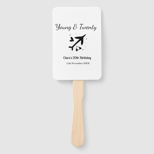 Leque Young and twenty adventure happy birthday add name (Frente)