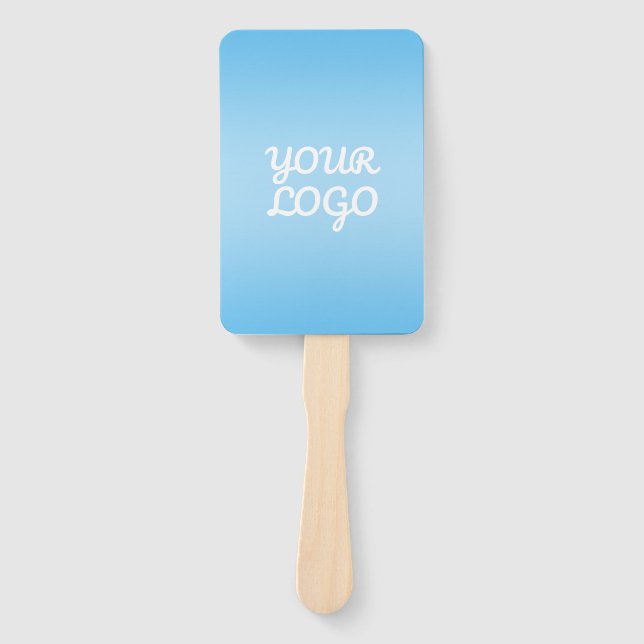 Leque Your Logo & Modern Simple Ombre | Light Blue (Frente)