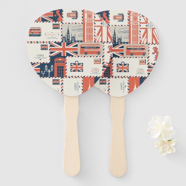 Leques de Mão da London Post (Frente e Verso)