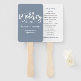 Leques de Programa de Casamento | Brush Script (Az