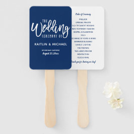 Leques de Programa de Casamento | Brush Script (Az