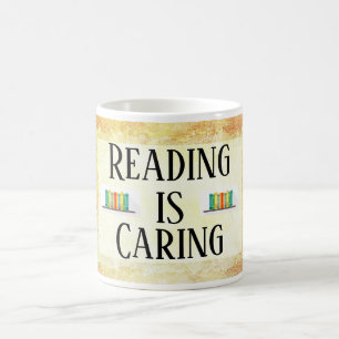 Ler é carregar caneca de café