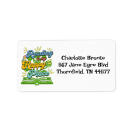 Ler é o Meu Lugar Feliz Etiquetas Coloridas de End