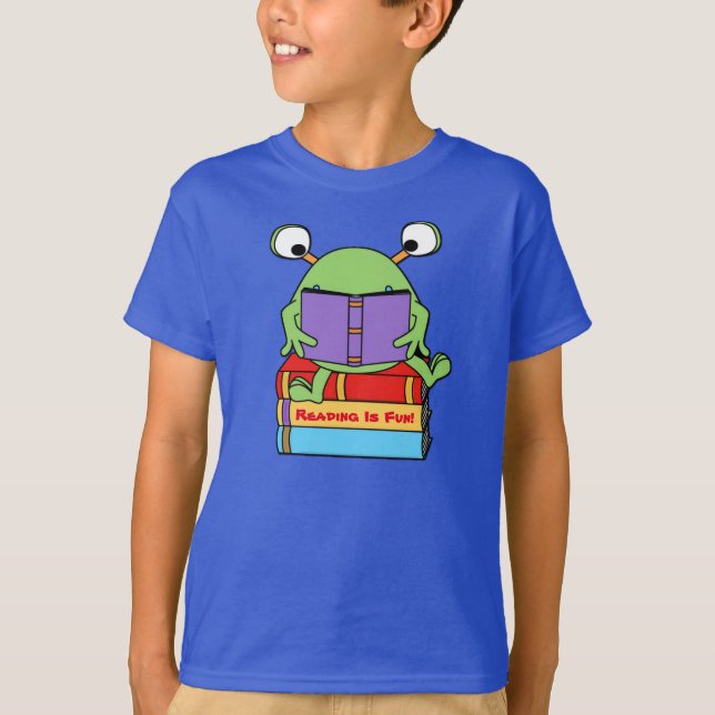 Ler É Um Livro Divertido Adorando Camiseta Alieníg (Frente)