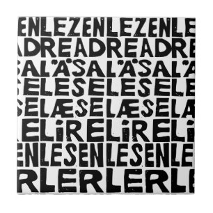 "Ler" preto e branco em 8 idiomas Lino Cut
