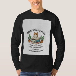 Ler, Relaxar & Ronronar Camiseta de Gato Lendo A