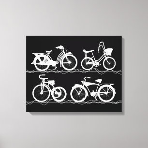 Les Bicyclettes White Canvas