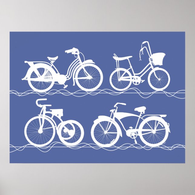 Les Bicyclettes White Poster (Frente)