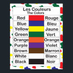 Les Couleurs Poster<br><div class="desc">Um poster educativo das cores (também conhecido por Les couleurs) em francês (francais) e inglês (anglais). Perfeito para professor de francês,  segundo professor de língua ou professor de casa</div>