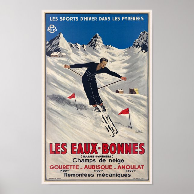 Les Eaux-Bonnes France Poster vintage 1935 (Frente)