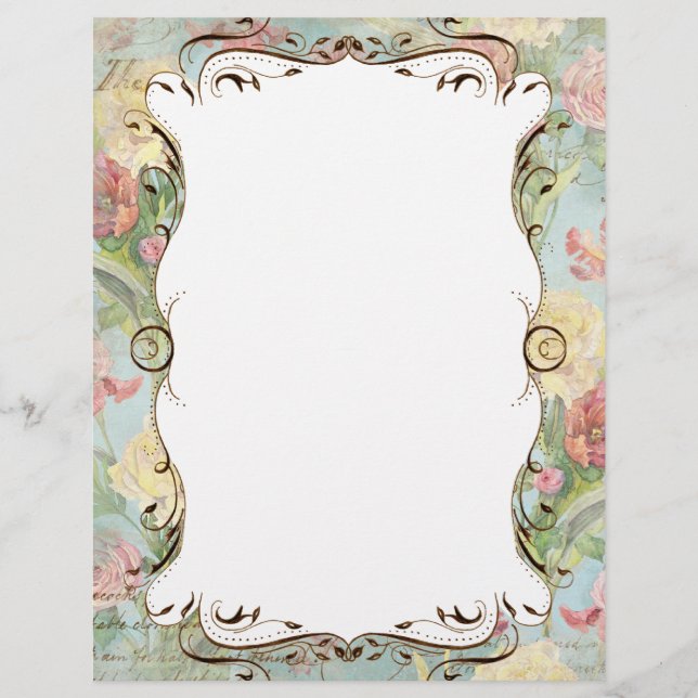 Les Fleurs Peony Rosa Tulip Stationery Floral Pg 2 (Frente)