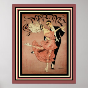 Les Martinez Art Deco Poster de viagens 16 x 20