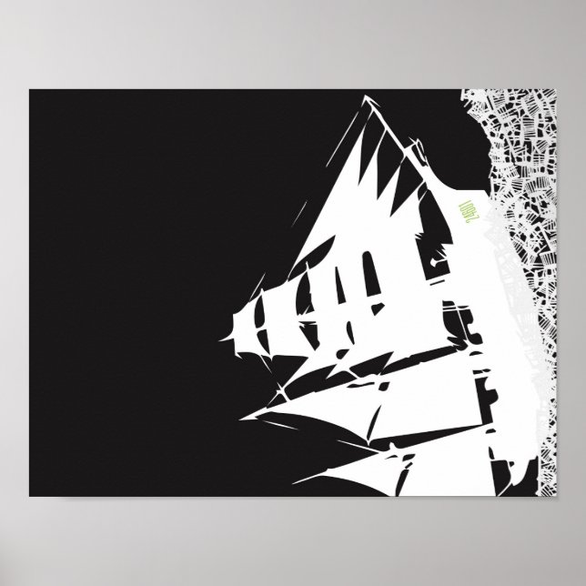 Les Mis Ship Silhouette Poster (Frente)