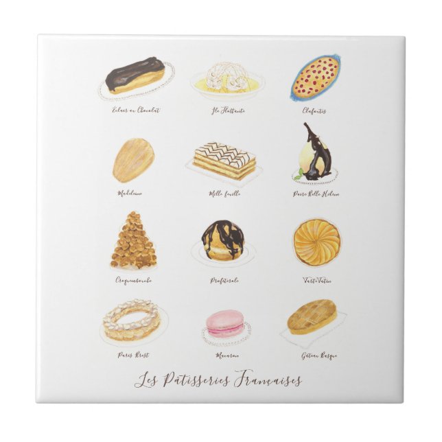 Les Pâtisserie Françaises watercolor (Frente)