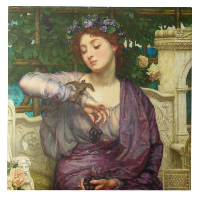 Lesbia e seu Sparrow (por Edward John Poynter) (Frente)