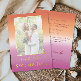 Lesbian Wedding Photo Pride Flag Gradient Gold