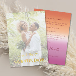 Lesbian Wedding Photo Pride Flag Gradient Gold