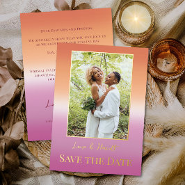 Lesbian Wedding Photo Pride Flag Gradient Gold