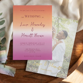 Lesbian Wedding Photo Pride Gradient Gold Foil