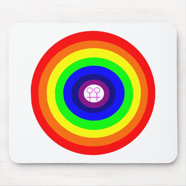Lesbians Round Rainbow Mousepad (Frente)
