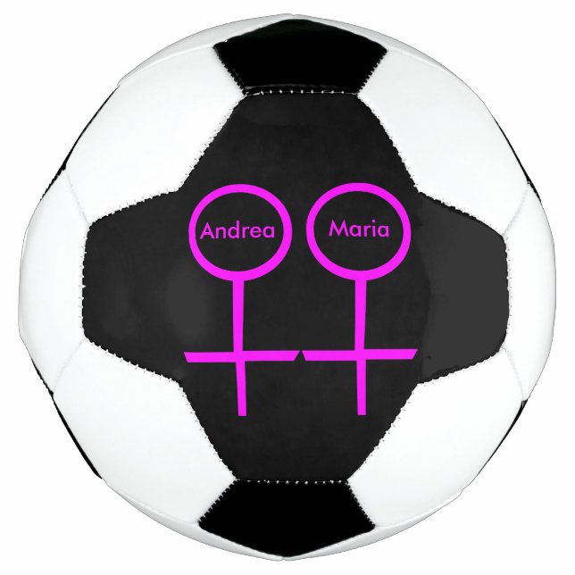 Lésbica Amantes Personalizados da Bola de Futebol (Frente)