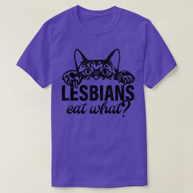 Lésbicas Comem Que Camisa Gato LGBTQ (Frente do Design)