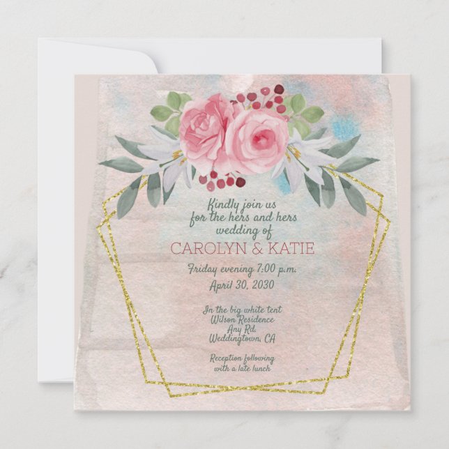 Lésbicas, Rosas Rosa e Douradas (Frente)