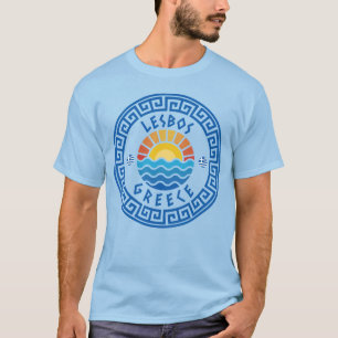 Lesbos Ilha, Grécia - Camiseta masculina azul clar
