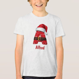 Letra A Monograma Fato de Papai Noel Alfabeto de N