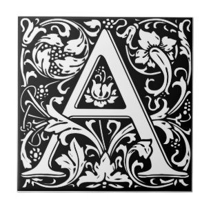 Letra A Monograma Medieval Art Nouveau