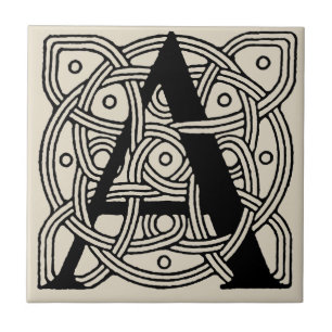 Letra A Vintage Celtic Knot Monograma