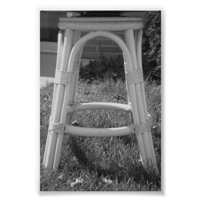 Letra alfabética Fotografia A7 Preta e Branca 4x6 (Frente)