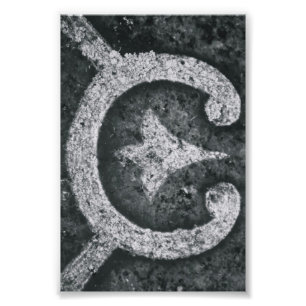 Letra alfabética Fotografia C1 Preta e Branco 4x6